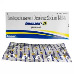 Серратиопептидаза 10мг + диклофенак 50мг (Серрата аналог +диклофенак) :: Emanzen таб. №10 фото